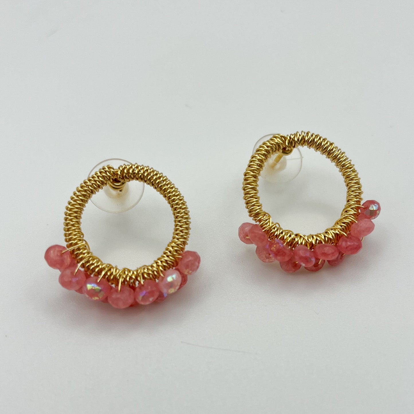 Donut earrings with crystal skirt