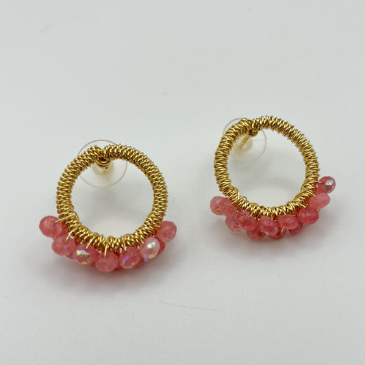 Donut earrings with crystal skirt