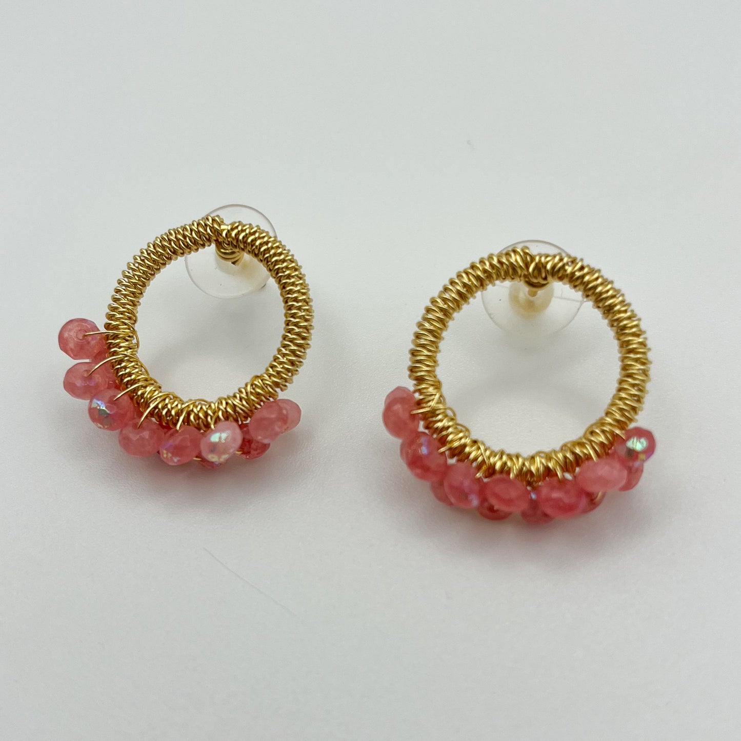 Donut earrings with crystal skirt