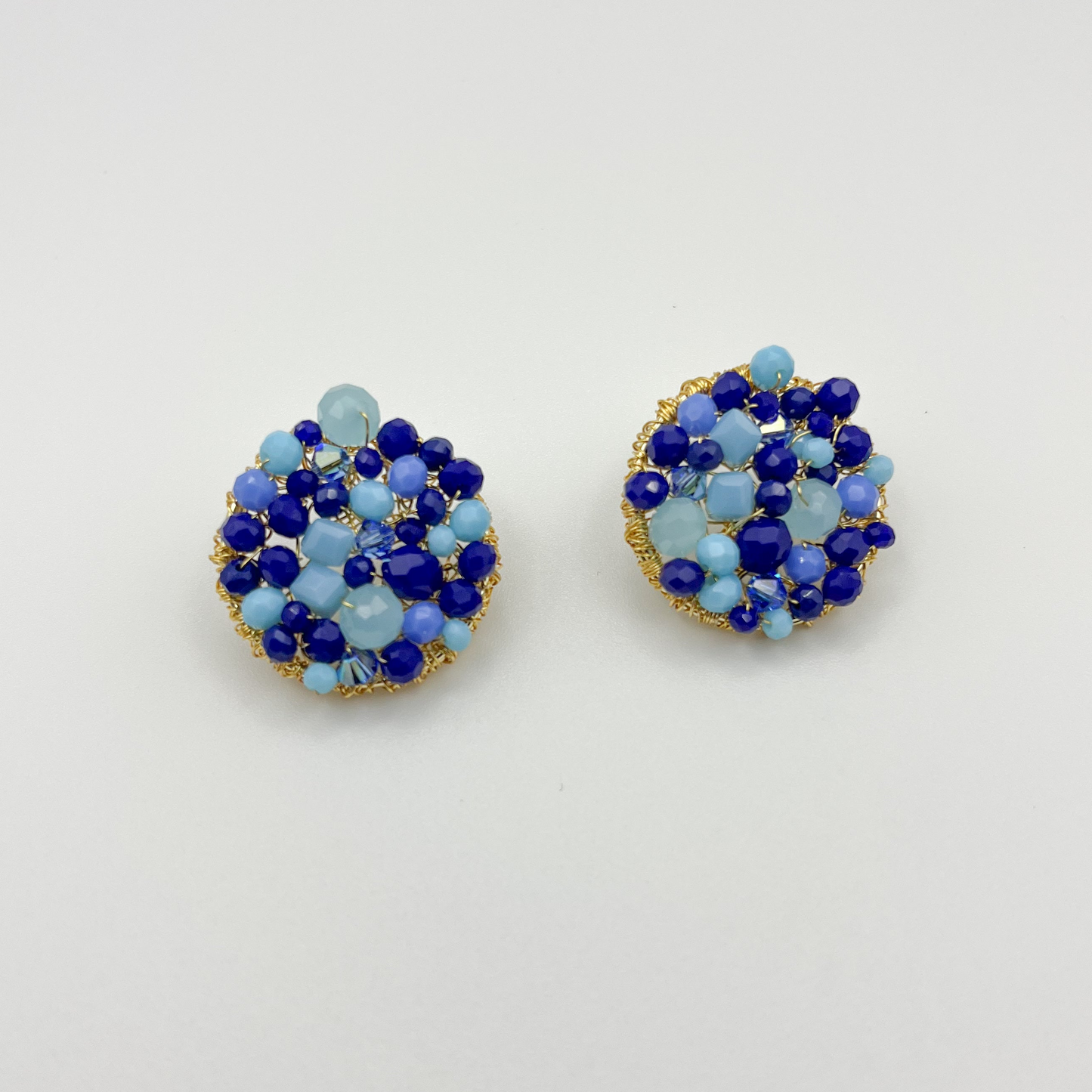 Marina Embroidered Button Earrings