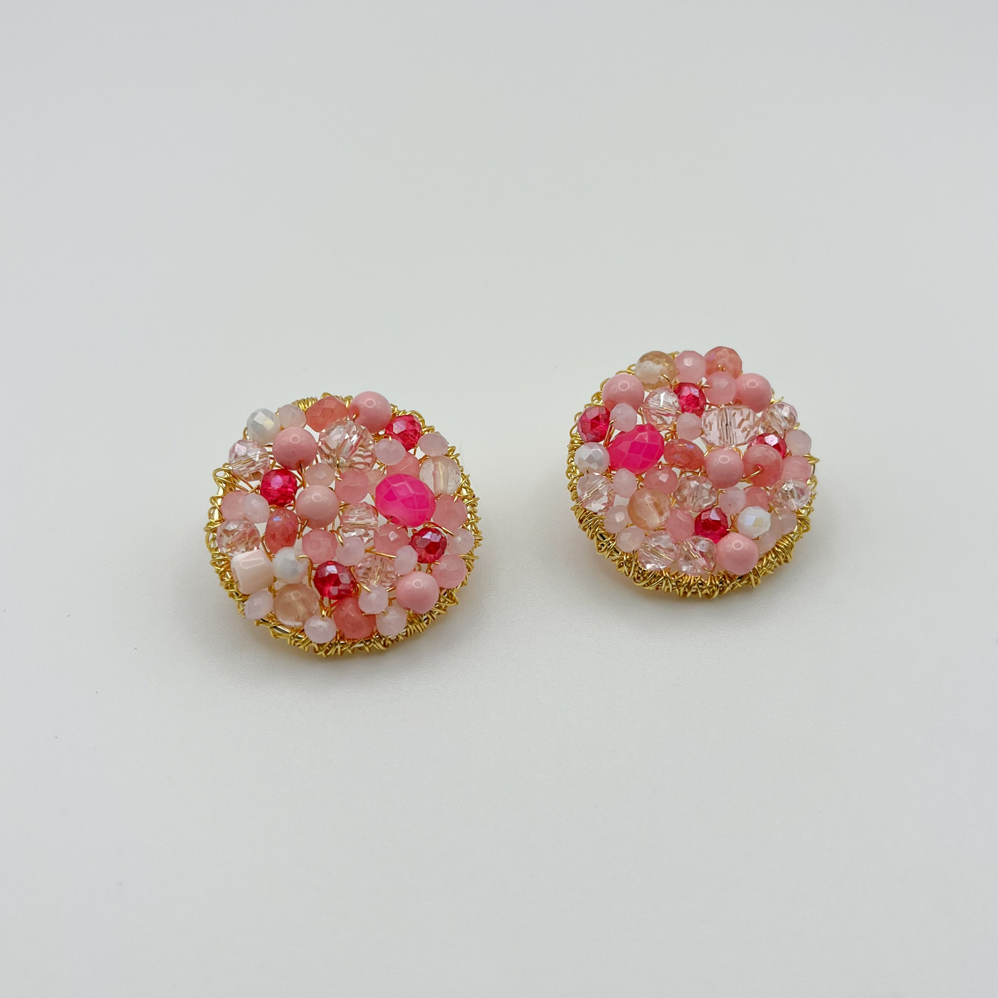 Marina Embroidered Button Earrings