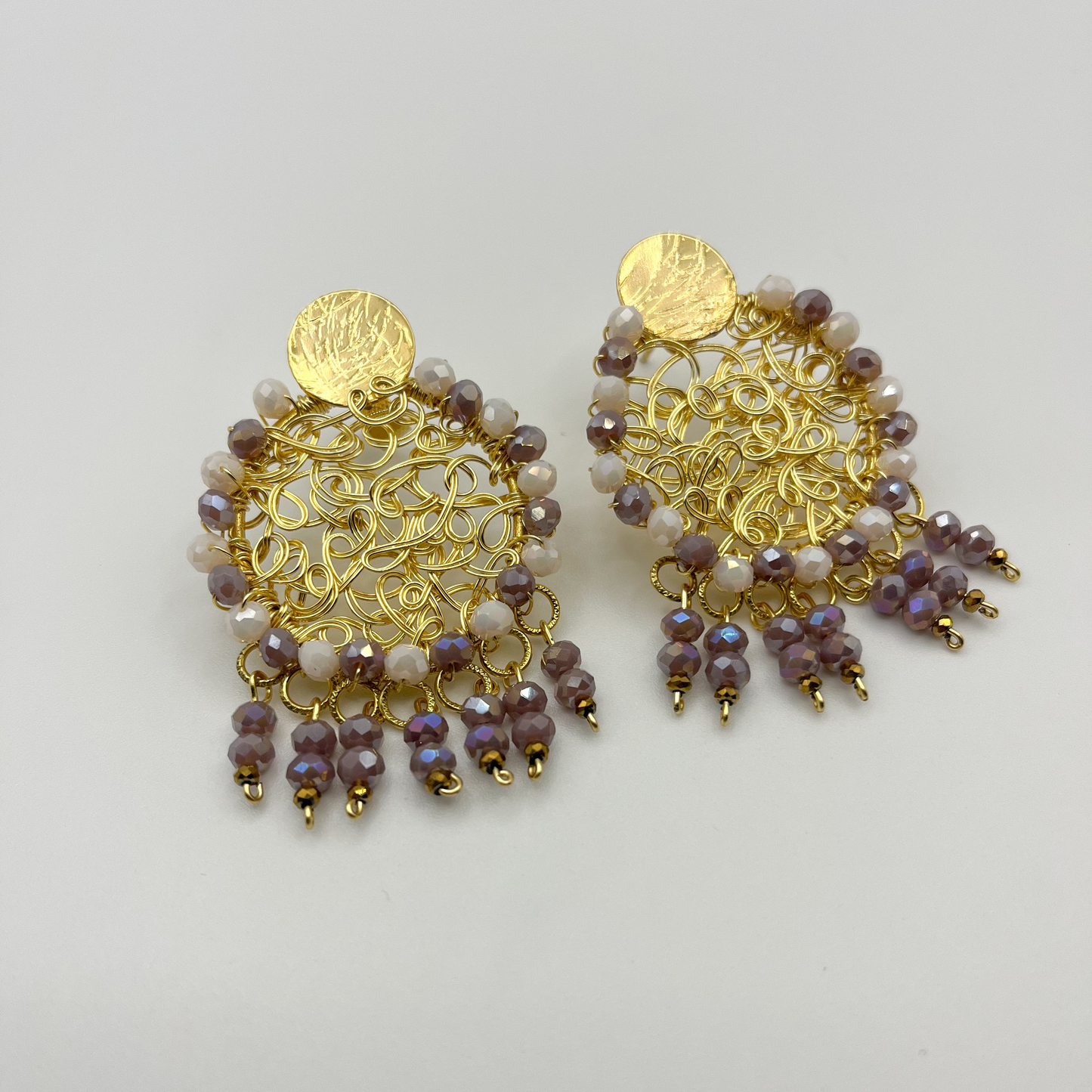 Round woven earrings