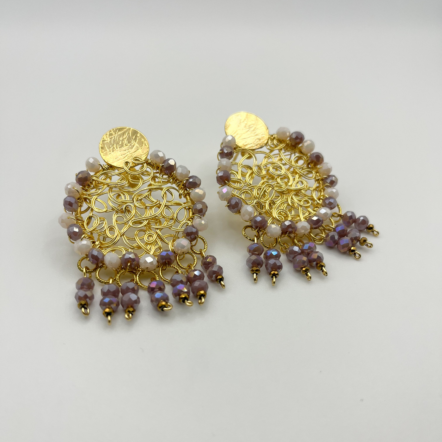 Round woven earrings