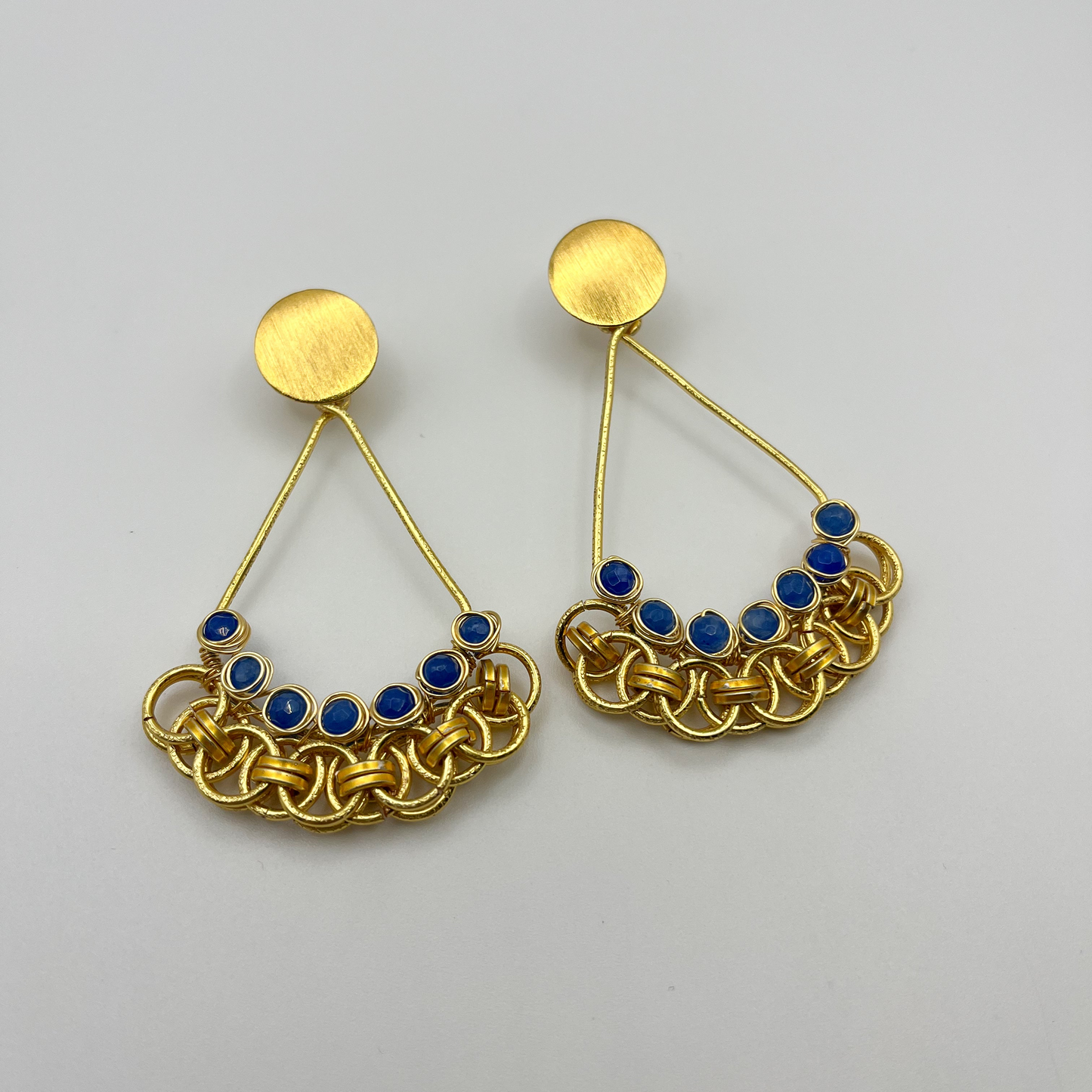 Long Earrings Linked Hoops