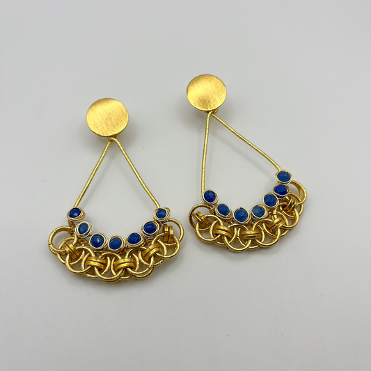 Long Earrings Linked Hoops