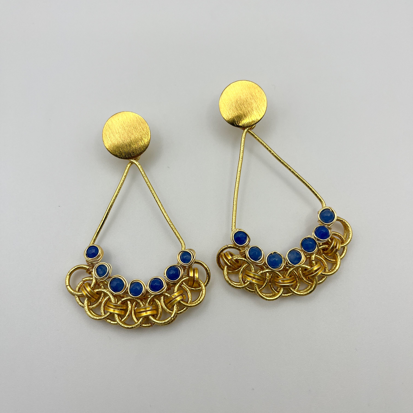 Long Earrings Linked Hoops