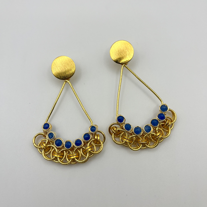 Long Earrings Linked Hoops