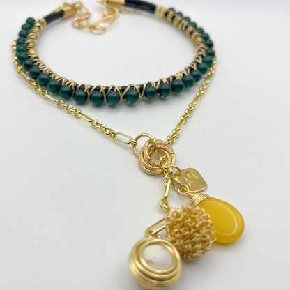 Choker Doble Esmeralda